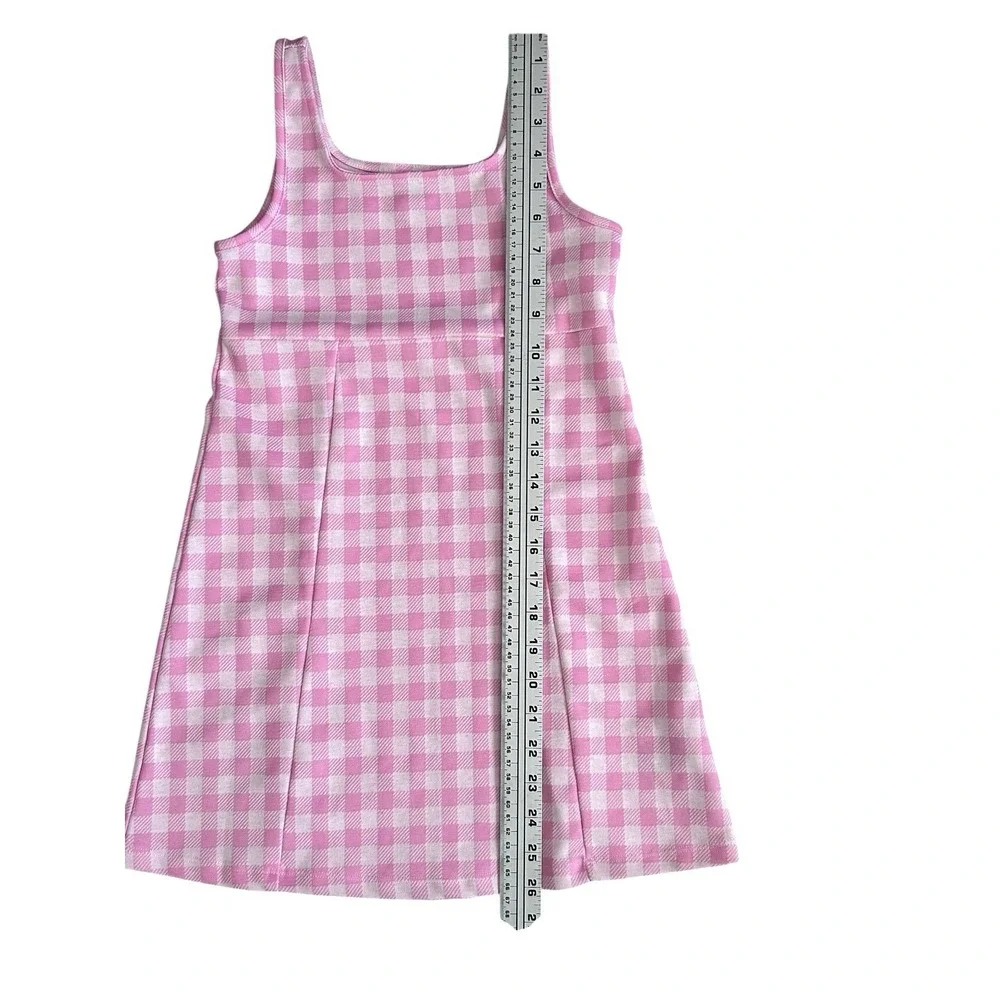 Old‎ Navy Dress Sleeveless Swing Girls Medium 8 Mini Pink Gingham Cottage Picnic